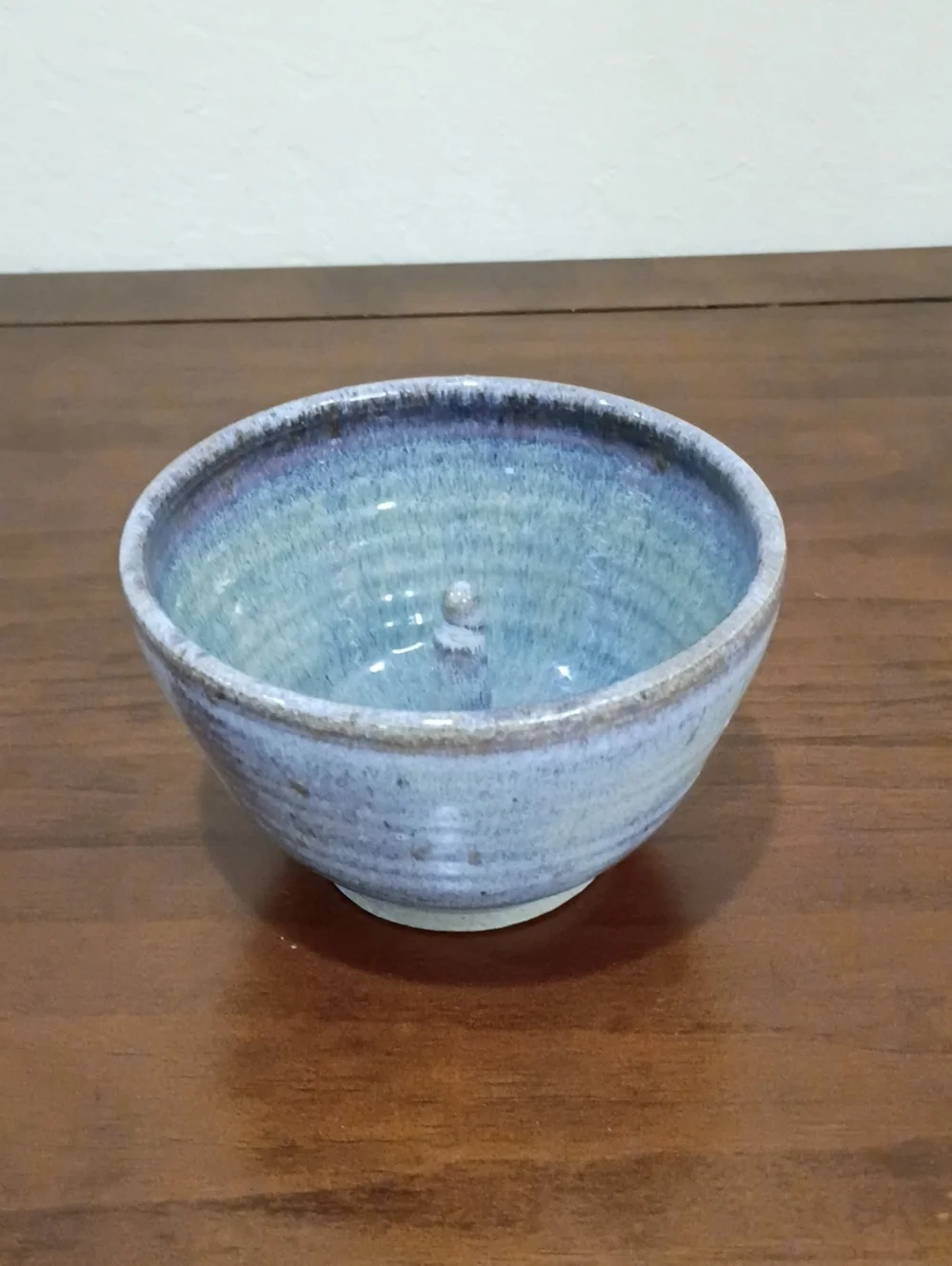 Blue Glazed Pottery Apple Baker - Vintage!